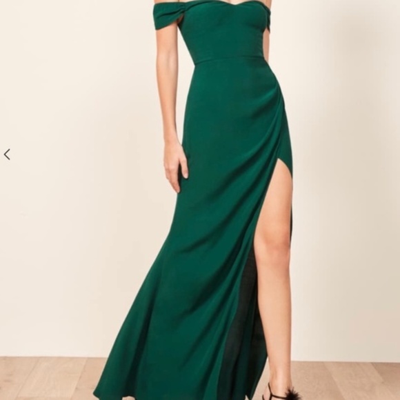 Reformation Marilyn Dress - Emerald Green - Picture 3 of 8